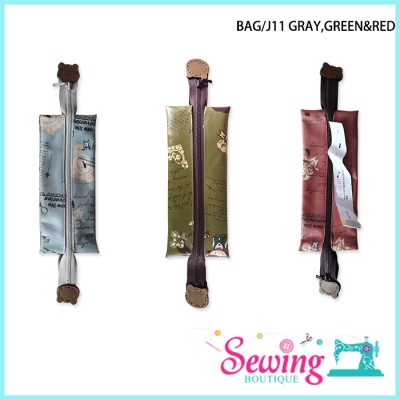 PENCILCASE - BAG/J11 GRAY, GREEN & RED